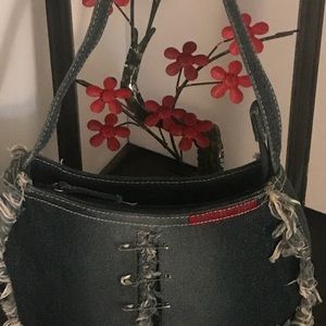 Classic denim back stone washed safety pin